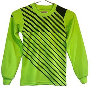 Vizari Youth Goalie Jersey YS Green Black Padded Soccer Shirt Long Sleeve